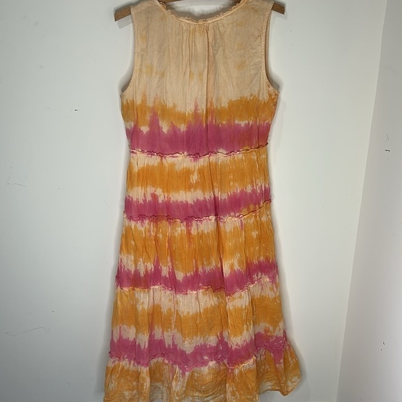 THML Tie Dyed Tiered Boho Midi Dress Size Small - Picture 4 of 16
